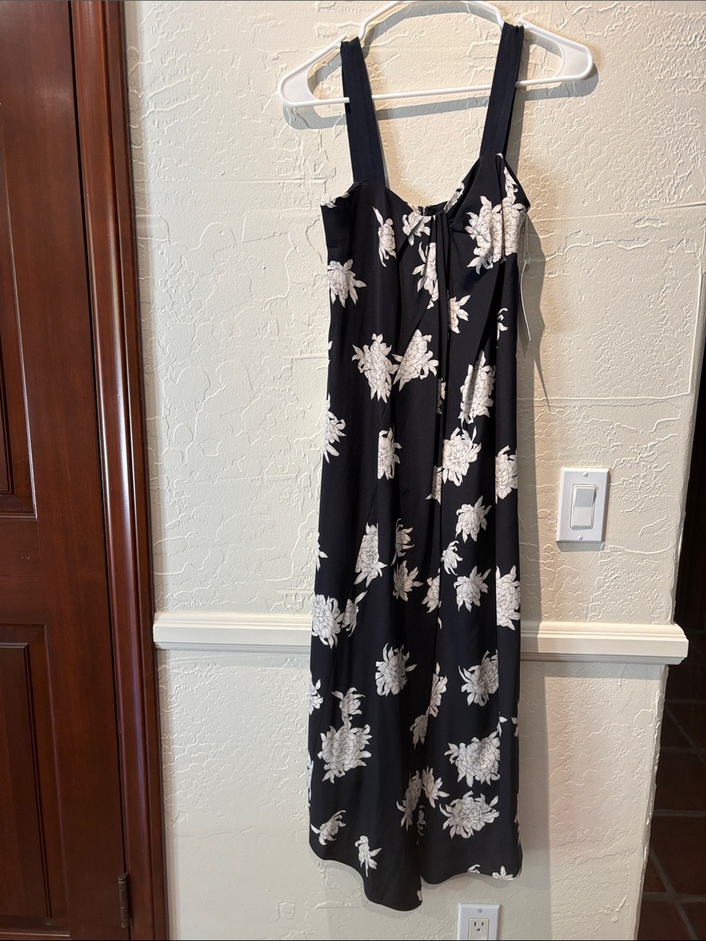 Vince Black Maxi Dress with White Floral Print